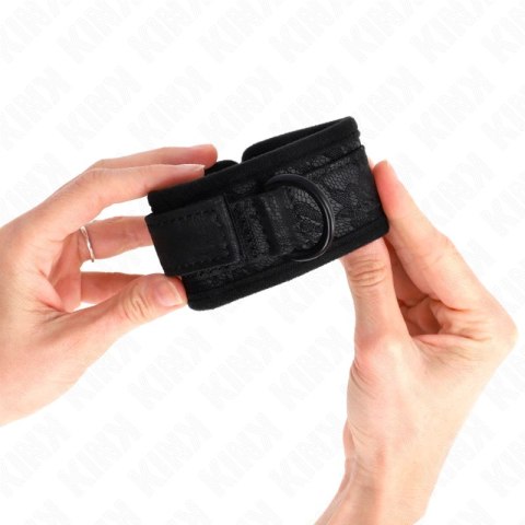 KINK Opaska na Nadgarstki Neoprenowa z Koronką Czarna 20-29cm KINK