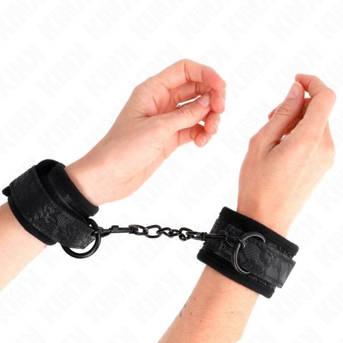 KINK Opaska na Nadgarstki Neoprenowa z Koronką Czarna 20-29cm KINK
