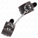 KINK Opaska na nadgarstki czarna z czerwoną podszewką regulowana 20-28cm KINK