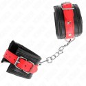 KINK Opaska na nadgarstki czarna z czerwonym paskiem, regulowana 17-28 cm KINK