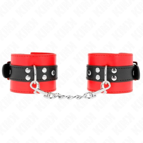 KINK Opaska na nadgarstki regulowana czerwono-czarna 17-28cm x 6cm KINK