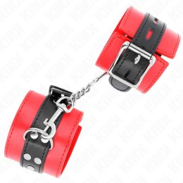 KINK Opaska na nadgarstki regulowana czerwono-czarna 17-28cm x 6cm KINK