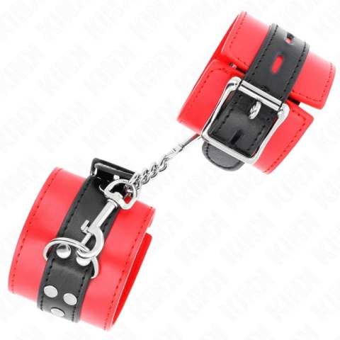 KINK Opaska na nadgarstki regulowana czerwono-czarna 17-28cm x 6cm KINK