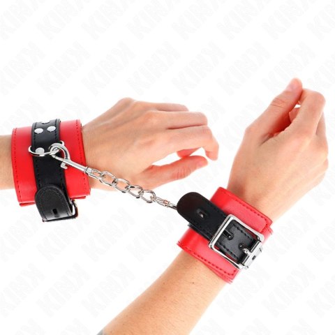 KINK Opaska na nadgarstki regulowana czerwono-czarna 17-28cm x 6cm KINK