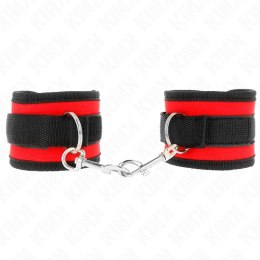 KINK Opaski na Nadgarstki Nylonowe Regulowane Czerwono-Czarne 18-35 cm KINK
