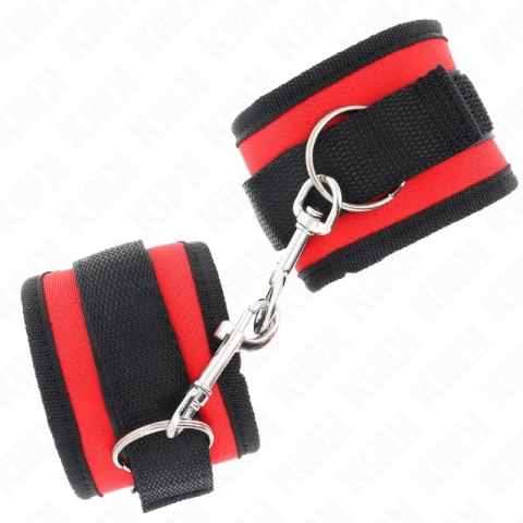 KINK Opaski na Nadgarstki Nylonowe Regulowane Czerwono-Czarne 18-35 cm KINK