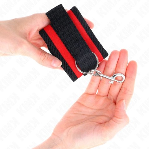 KINK Opaski na Nadgarstki Nylonowe Regulowane Czerwono-Czarne 18-35 cm KINK