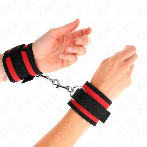 KINK Opaski na Nadgarstki Nylonowe Regulowane Czerwono-Czarne 18-35 cm KINK
