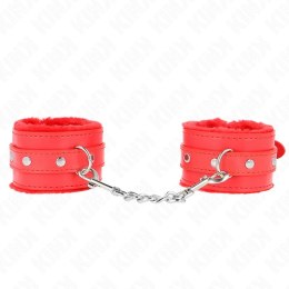 KINK Opaski na Nadgarstki Premium Czerwone, Regulacja 17-29 cm, Skora KINK