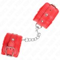 KINK Opaski na Nadgarstki Premium Czerwone, Regulacja 17-29 cm, Skora KINK