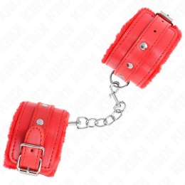 KINK Opaski na Nadgarstki Premium Czerwone, Regulacja 17-29 cm, Skora KINK