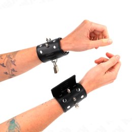 KINK Opaski na Nadgarstki Punkowe z Kolcami 25x6cm Czarny Skorzany KINK