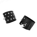 KINK Opaski na Nadgarstki Punkowe z Kolcami 25x6cm Czarny Skorzany KINK