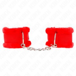 KINK Opaski na Nadgarstki Regulowane Skorzane Czerwone 17-31 cm x 7 cm KINK