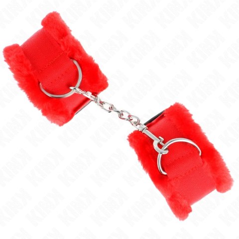 KINK Opaski na Nadgarstki Regulowane Skorzane Czerwone 17-31 cm x 7 cm KINK