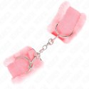 KINK Opaski na Nadgarstki Regulowane z Rożowym Futerkiem 17-31 cm KINK