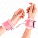 KINK Opaski na Nadgarstki Regulowane z Rożowym Futerkiem 17-31 cm KINK