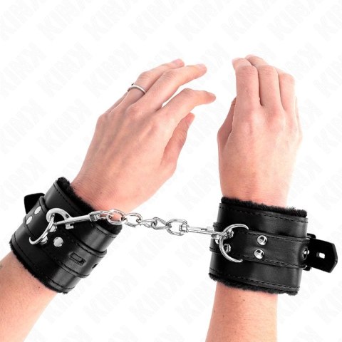 KINK Opaski na Nadgarstki z Futrzanym Wykończeniem Czarny 17-29 cm KINK