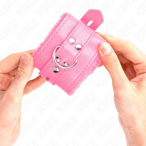 KINK Opaski na Nadgarstki z Otworami Rożowe Pasek Regulowany 17-29x6cm KINK