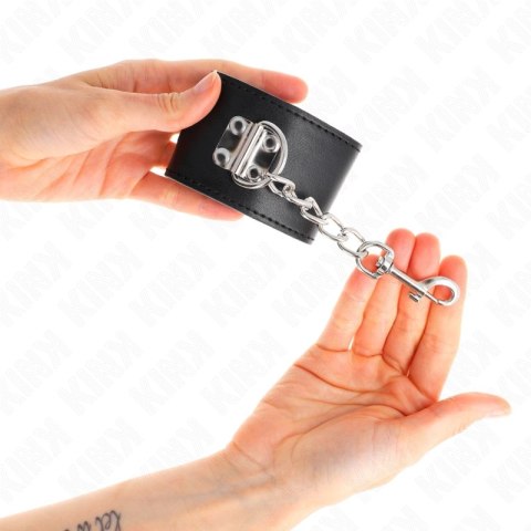 KINK Opaski na Nadgarstki z Zamknięciem na Kłodkę, Czarne, Regulowane KINK