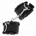 KINK Opaski na nadgarstki futerkowe czarne z regulacją 17-31 cm KINK