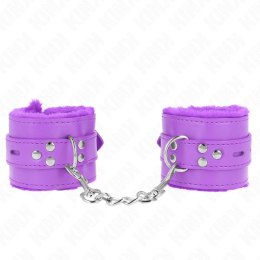 KINK Opaski na nadgarstki futrzane fioletowe regulowane 17-29 cm KINK