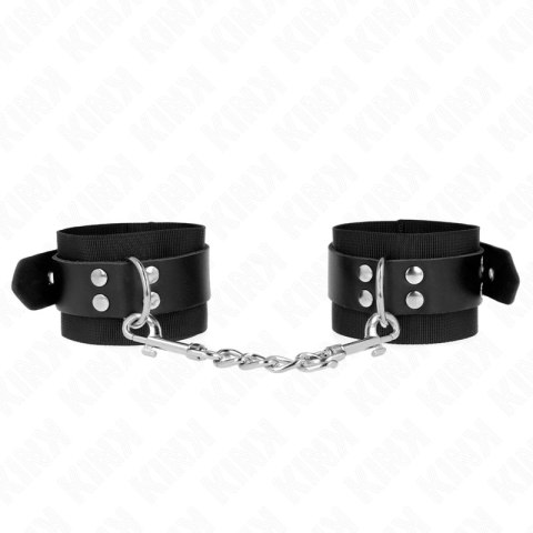 KINK Opaski na nadgarstki nylonowo-skorzane czarne regulowane 19-29 cm KINK