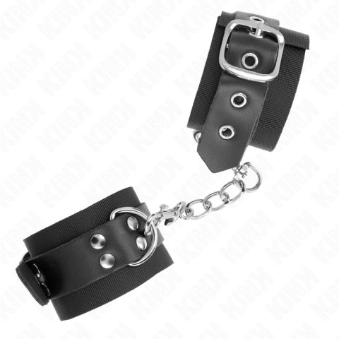 KINK Opaski na nadgarstki nylonowo-skorzane czarne regulowane 19-29 cm KINK