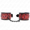 KINK Pasek na nadgarstki diamentowy wzor ciemnoczerwony regulowany 17-26cm KINK