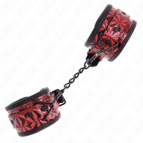KINK Pasek na nadgarstki diamentowy wzor ciemnoczerwony regulowany 17-26cm KINK