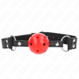 KINK Pasek z kulą oddychającą 4 cm, skora, regulacja 42-58 cm, czarny KINK