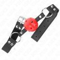 KINK Pasek z kulą oddychającą 4 cm, skora, regulacja 42-58 cm, czarny KINK