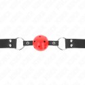 KINK Pasek z kulą oddychającą 4 cm, skora, regulacja 42-58 cm, czarny KINK
