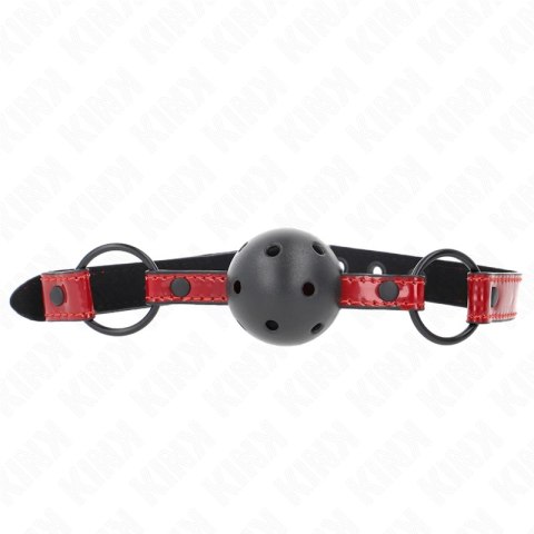 KINK Piłka Skorzana Gag 4,5 cm - Regulowany Pasek 41-59 cm, Czarna KINK