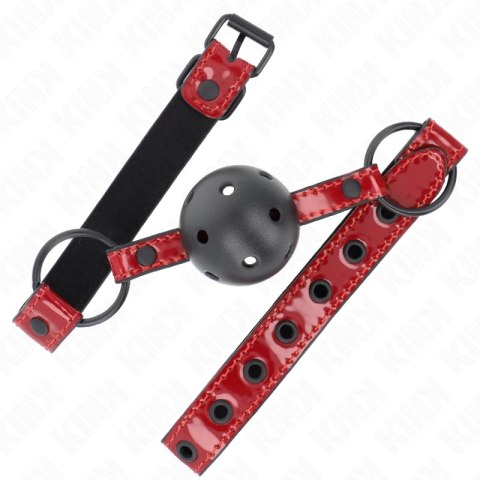 KINK Piłka Skorzana Gag 4,5 cm - Regulowany Pasek 41-59 cm, Czarna KINK