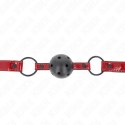 KINK Piłka Skorzana Gag 4,5 cm - Regulowany Pasek 41-59 cm, Czarna KINK