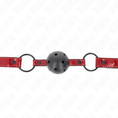 KINK Piłka Skorzana Gag 4,5 cm - Regulowany Pasek 41-59 cm, Czarna KINK