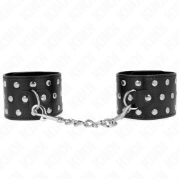 KINK Punk Opaski na Nadgarstki z Regulacją 19-24 cm Czarny 5,5 cm KINK