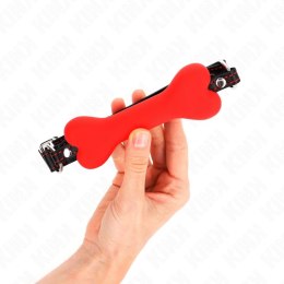KINK Red Ball Gag 12 cm - silikonowy system z paskiem, 63x2 cm KINK