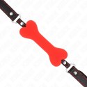 KINK Red Ball Gag 12 cm - silikonowy system z paskiem, 63x2 cm KINK