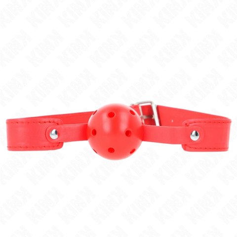 KINK Red Oddychająca Kula Gag 4,5 cm - Pasek 65x2,5 cm, Regulowany KINK
