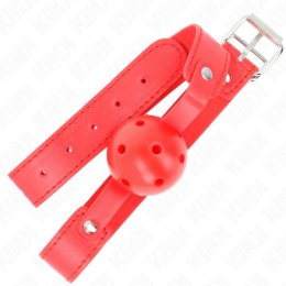 KINK Red Oddychająca Kula Gag 4,5 cm - Pasek 65x2,5 cm, Regulowany KINK