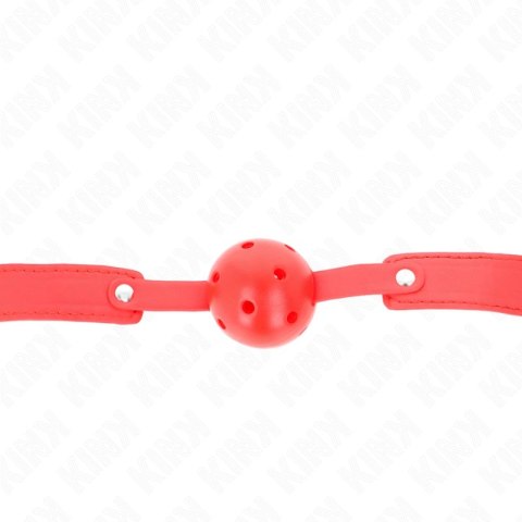 KINK Red Oddychająca Kula Gag 4,5 cm - Pasek 65x2,5 cm, Regulowany KINK