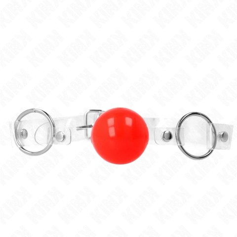 KINK Red Transparent PVC Ball 4 cm z regulowanym paskiem KINK