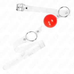KINK Red Transparent PVC Ball 4 cm z regulowanym paskiem KINK