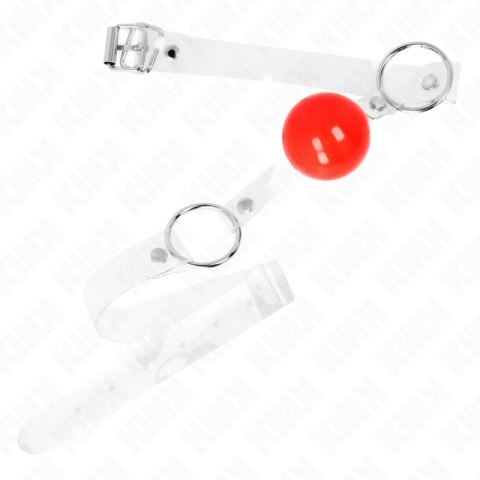 KINK Red Transparent PVC Ball 4 cm z regulowanym paskiem KINK