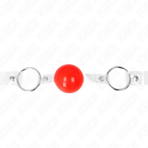 KINK Red Transparent PVC Ball 4 cm z regulowanym paskiem KINK