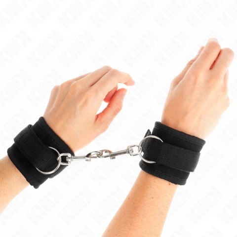 KINK Regulowane nylonowe opaski na nadgarstki, czarne, 18-35 cm, Model 2 KINK