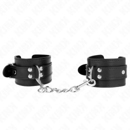 KINK Regulowane skorzane opaski na nadgarstki czarne 20-23cm KINK