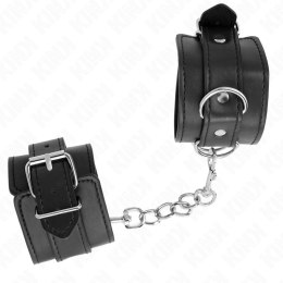 KINK Regulowane skorzane opaski na nadgarstki czarne 20-23cm KINK